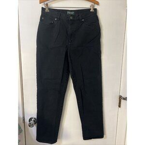 Lauren Jeans‎ Co. Straight Leg Jeans Women Size 10P Black Mid-Rise